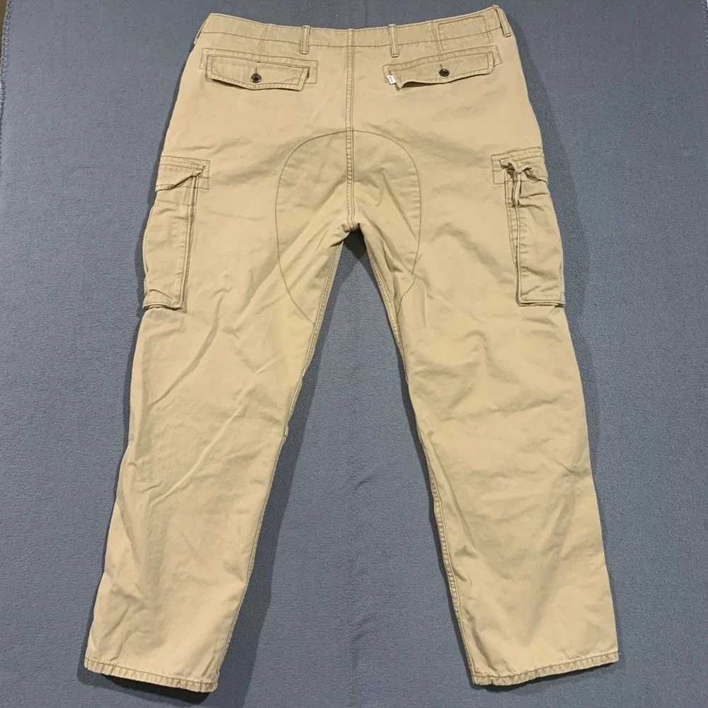 Levi Strauss Mens‎ Cargo Pants Khaki Tan Cotton Straight Leg 12462-0010 W38 L32